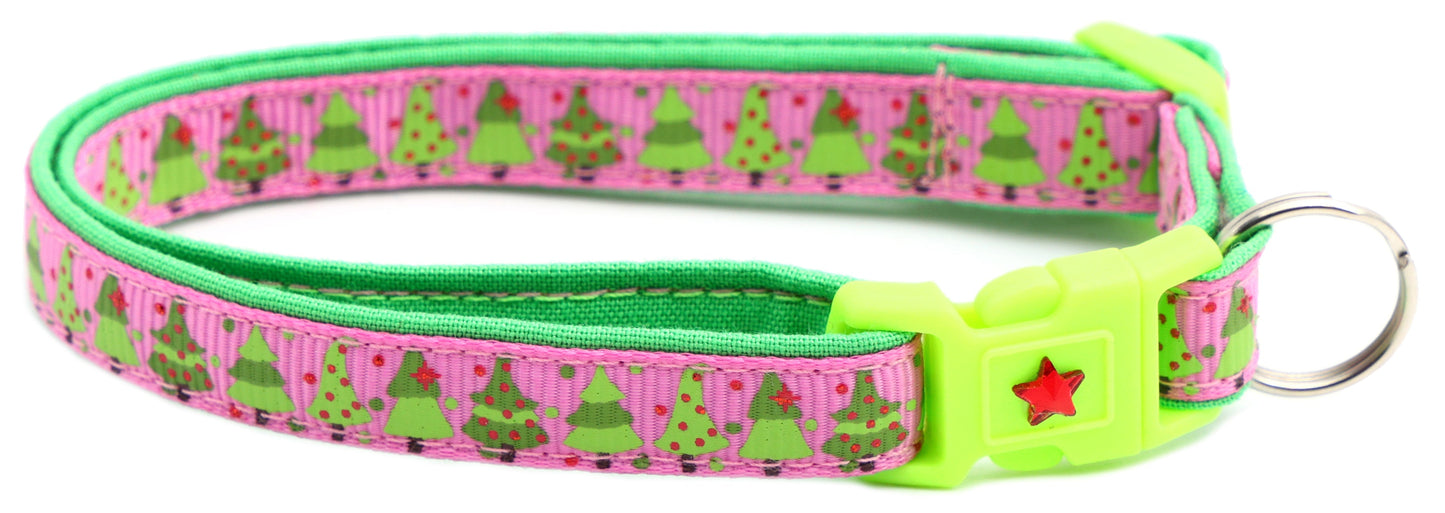Jolly Christmas Trees Breakaway Cat Collar