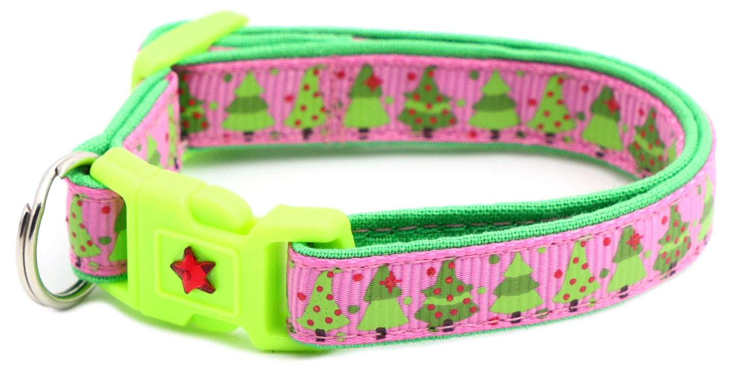 Jolly Christmas Trees Breakaway Cat Collar
