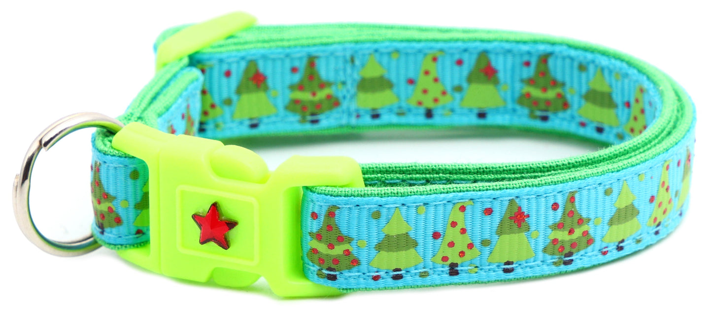 Jolly Christmas Trees Breakaway Cat Collar