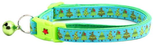 Jolly Christmas Trees Breakaway Cat Collar